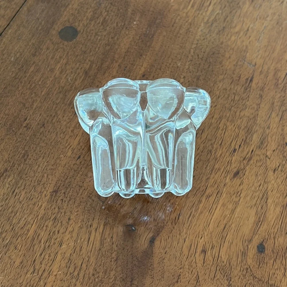 Vintage Midcentury Glass Candle Holder